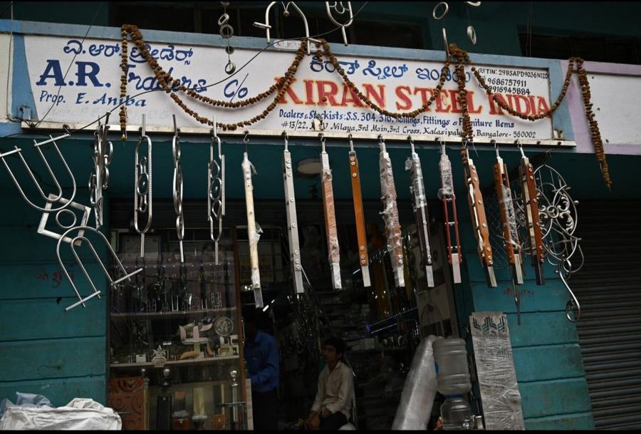 Kiran Steel India storefront, Kalasipalya, Bengaluru